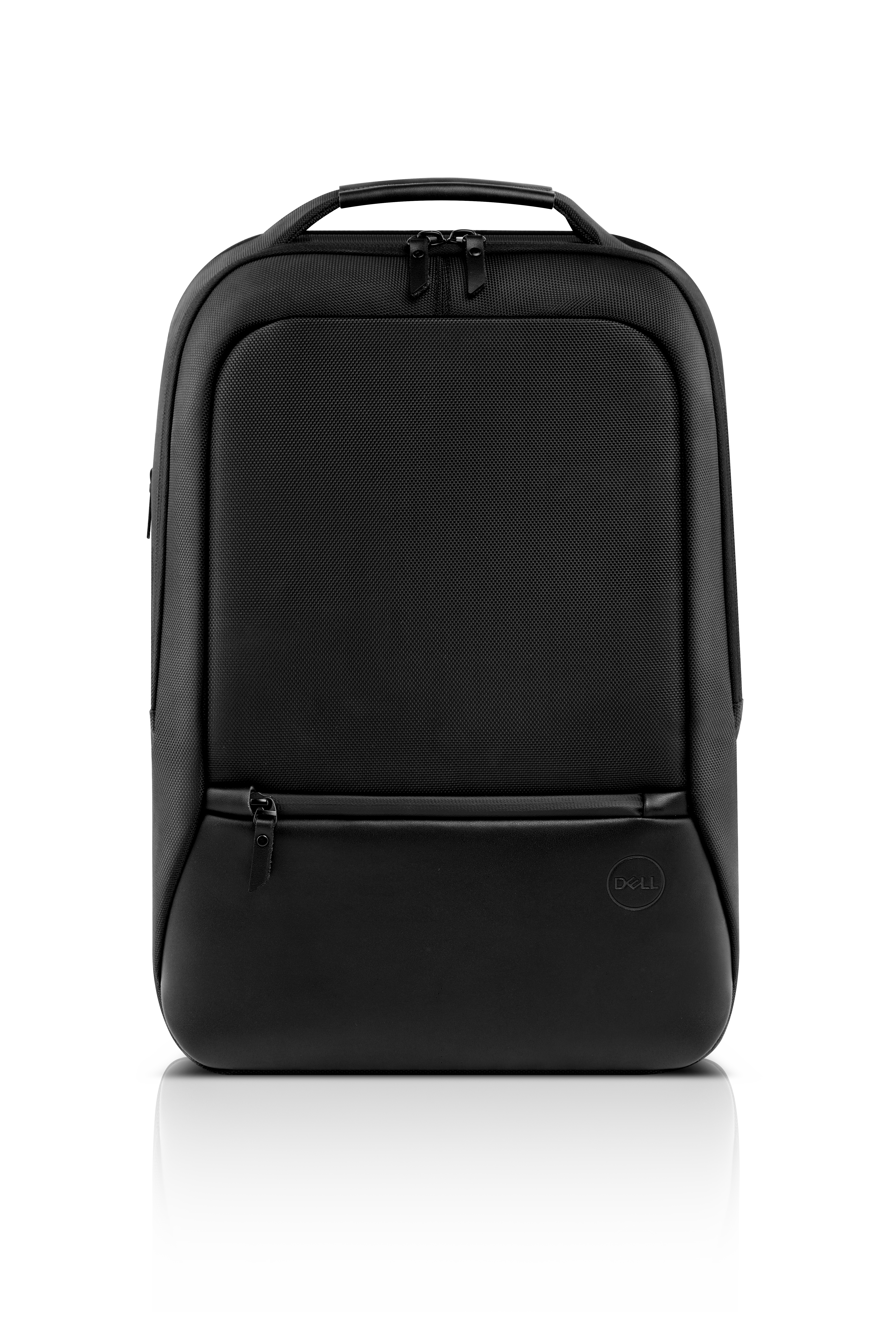 Zaino nero. Logo Dell in basso. Maniglia nera in alto. Chiusura con zip.