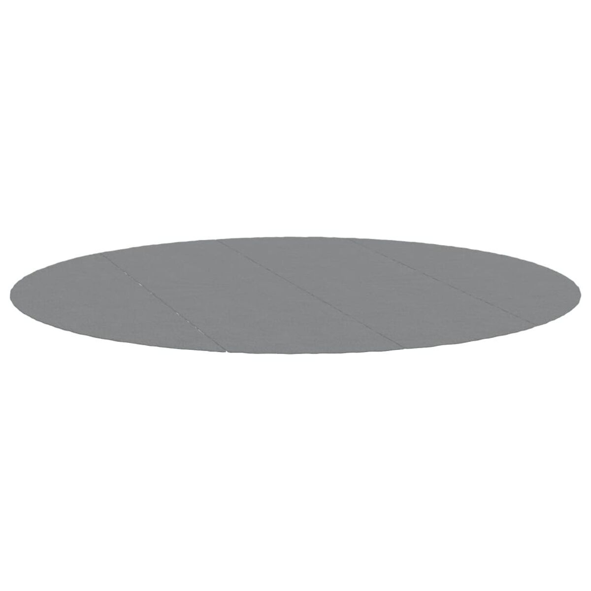 Graue, ovale Matte mit diagonalen Linien auf weißem Hintergrund.