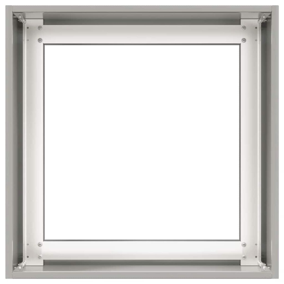 Cornice quadrata in metallo. Sfondo bianco.