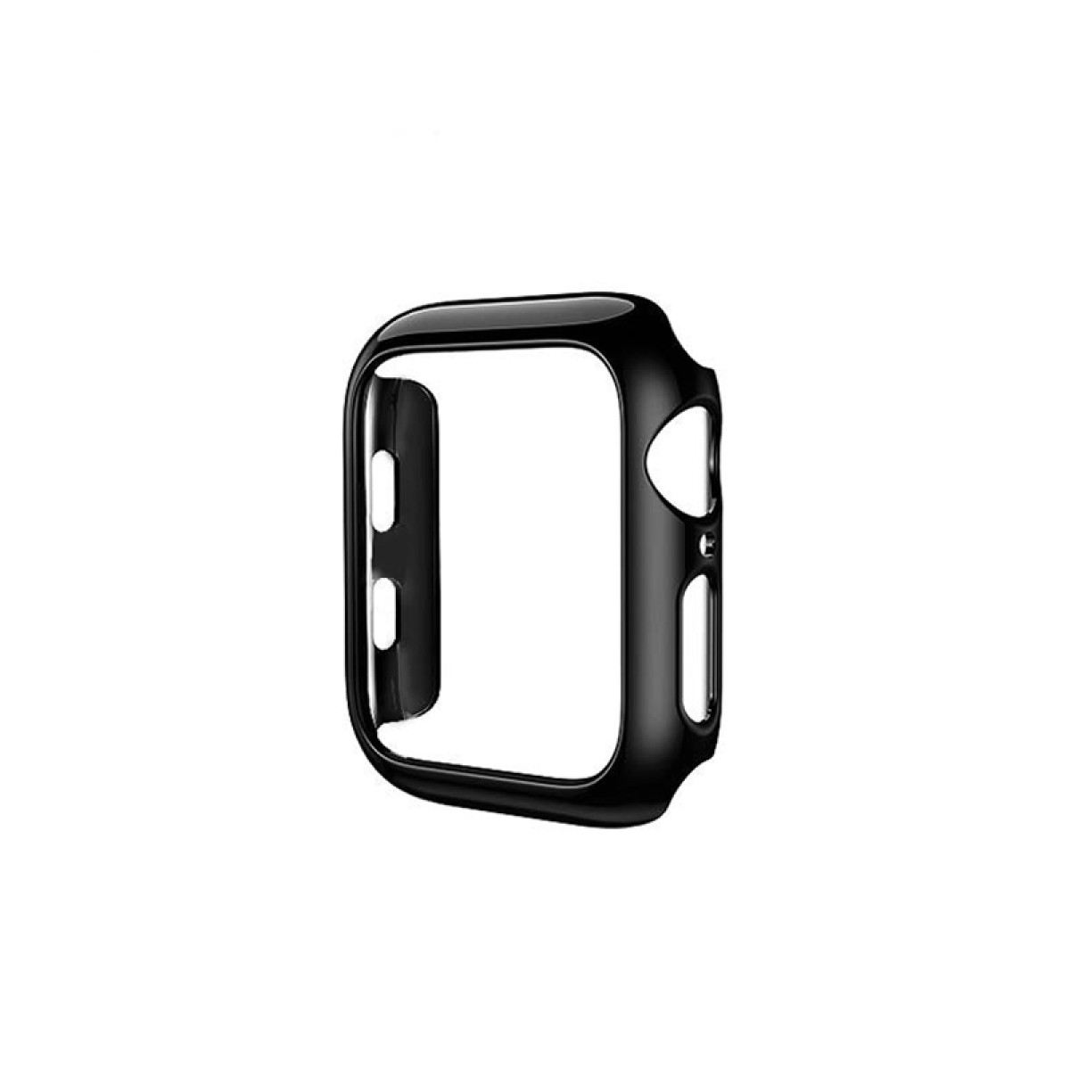 Cassa dell'orologio nera, con apertura rettangolare per il quadrante.