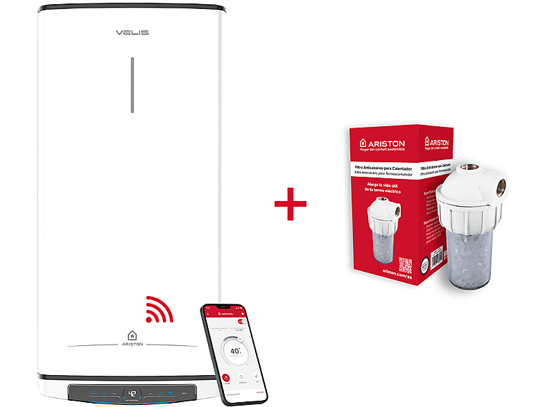 Termo Eléctrico | VELIS PRO WIFI 50 ES EU + KIT POLIF ARISTON, 50 l ...