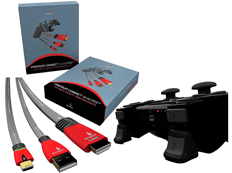 GIOTECK Connect Pack HDMI Kabel, USB-Kabel, Trigger für PS3, Kabel grau ...