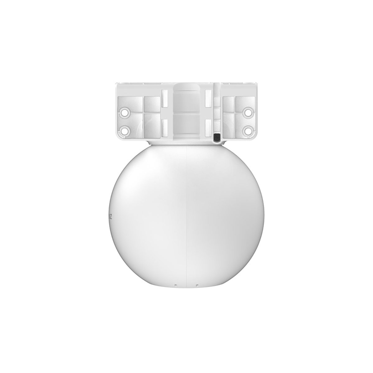 Biały, kulisty obiekt przymocowany do wspornika.