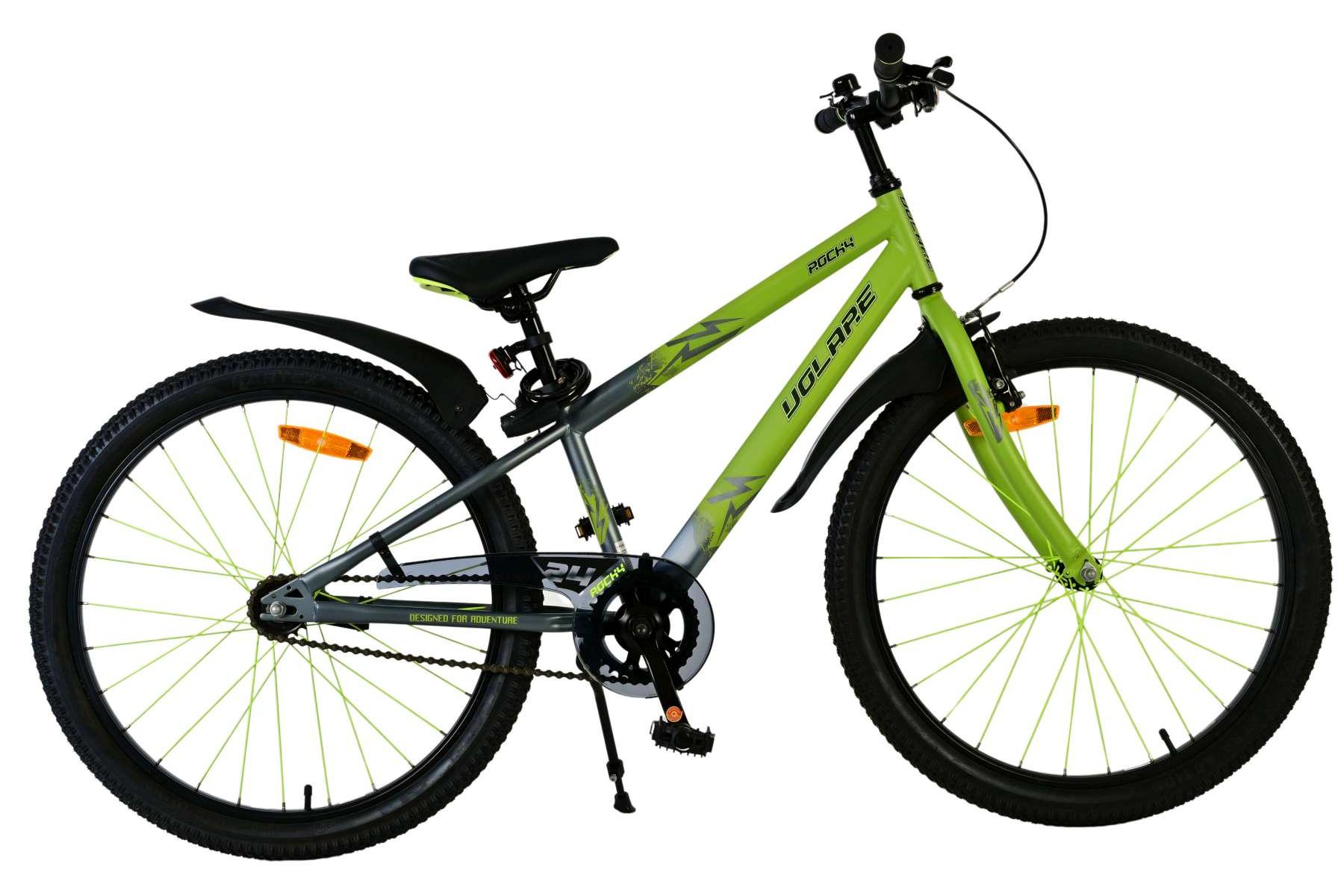 Grünes und graues Fahrrad auf weißem Hintergrund. Es hat schwarze Reifen und ist mit 'UGLAPE' beschriftet.