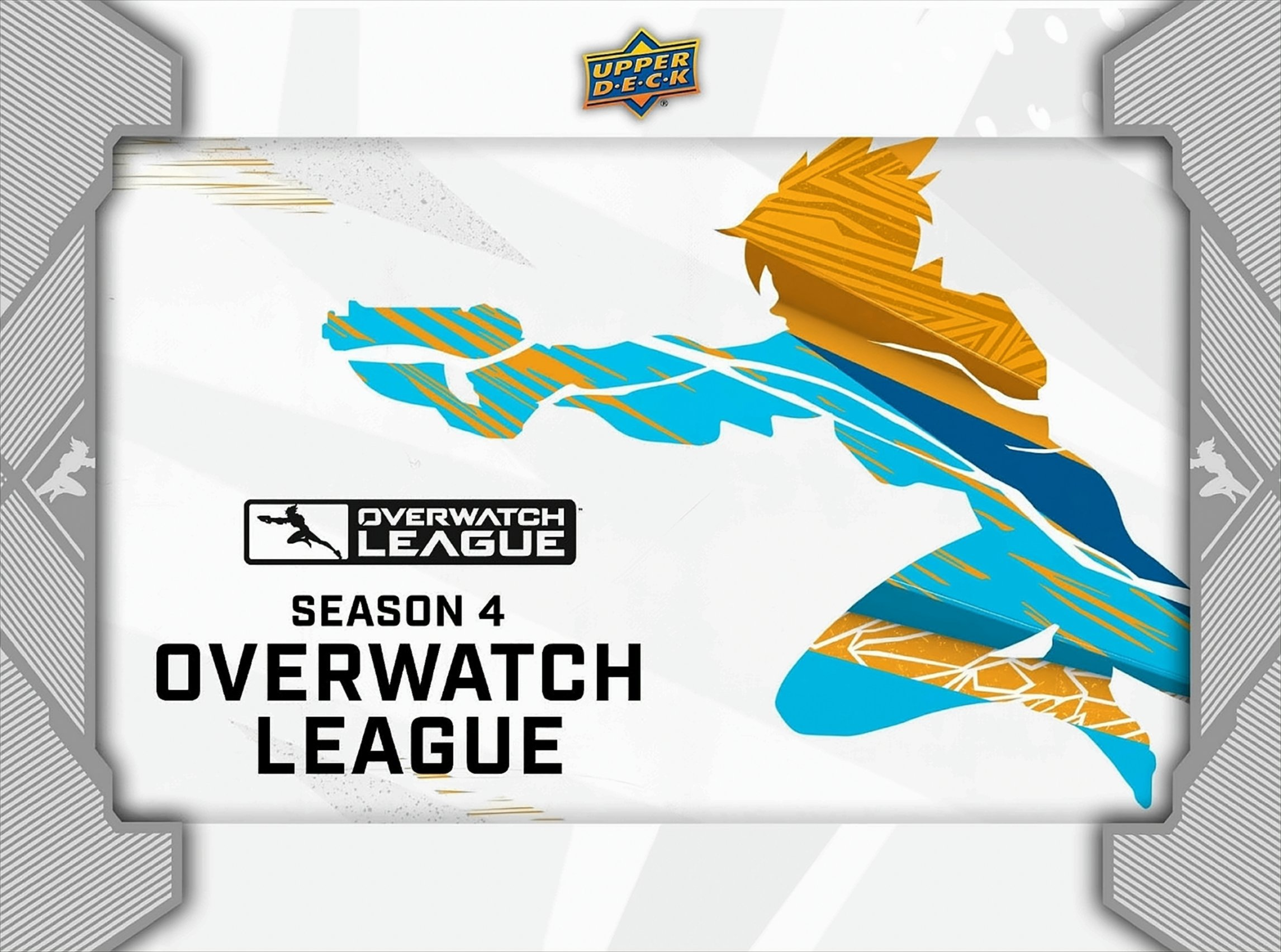 Overwatch League Logo. Das Bild hat ein blaues und oranges Farbschema.