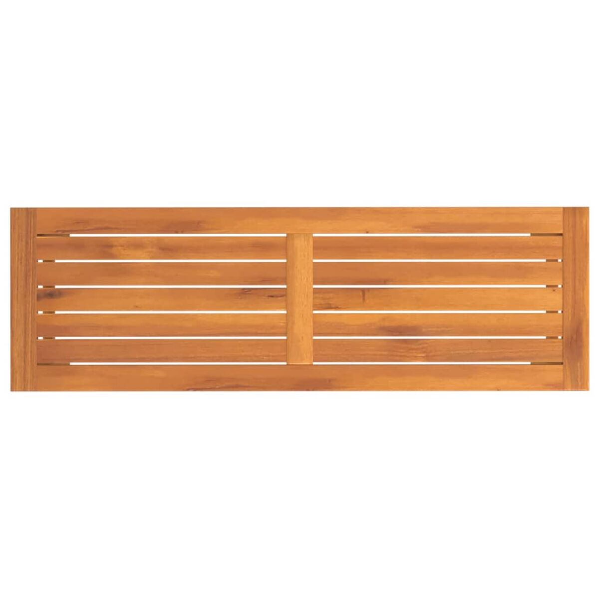 Piano del tavolo in legno. Doghe orizzontali. Colore marrone. Sfondo bianco.