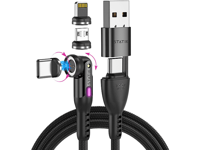 STATIK 360 Pro Universal Magnetic Charging Cable 2m Kabel, schwarz ...
