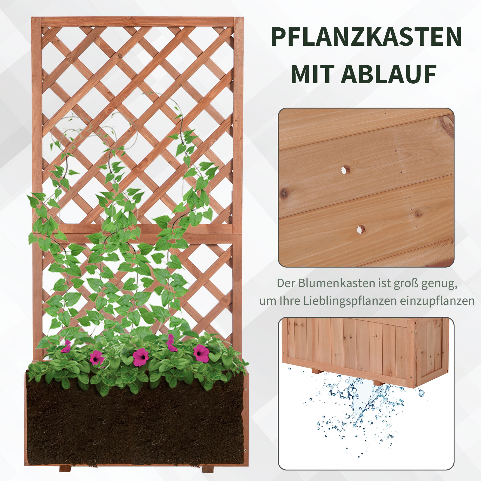 HIYORI Mit Ablauflchern Rankhilfe Robust Hochbeet, Orange | MediaMarkt
