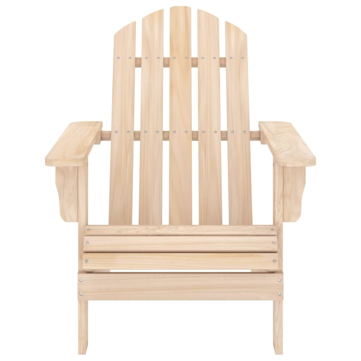 Ein hölzerner Adirondack-Stuhl wird vor weißem Hintergrund gezeigt.