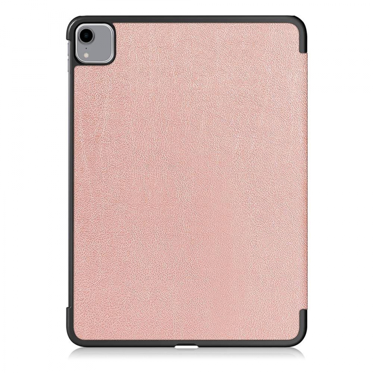 Rosa iPad-Hülle mit schwarzem Rahmen. Die Hülle ist geöffnet und zeigt die Innentextur.