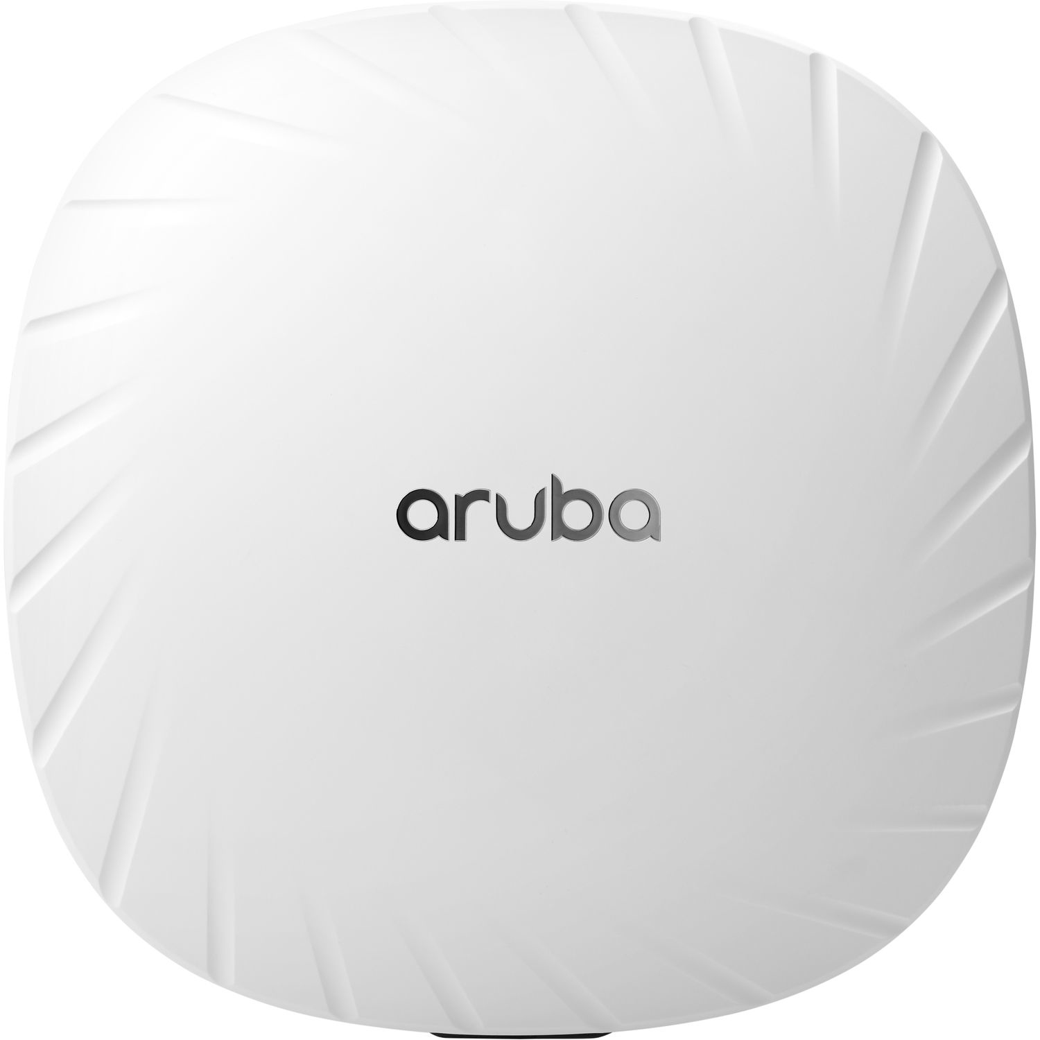 Ein weißer Aruba Wi-Fi Access Point mit dem Markennamen in der Mitte.