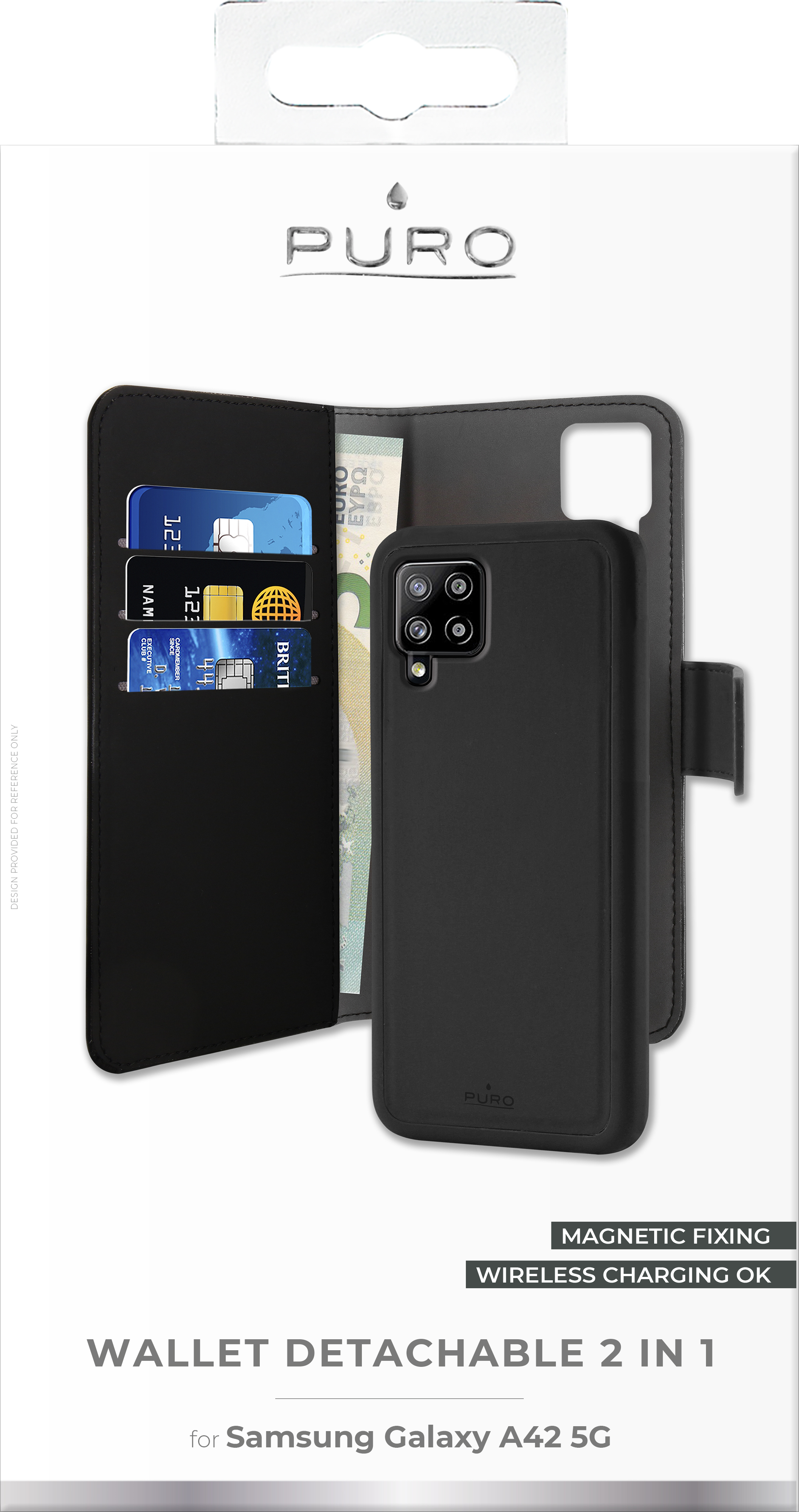 PURO 2 in 1 Folio, Holster, Samsung, Galaxy A42 5G, Schwarz
