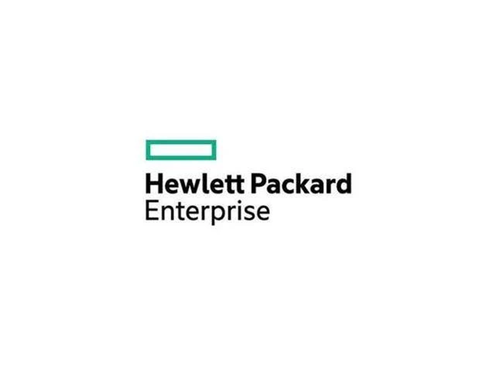 Hewlett Packard Enterprise Logo in Schwarz und Blaugrün. Der Text steht auf weißem Hintergrund.
