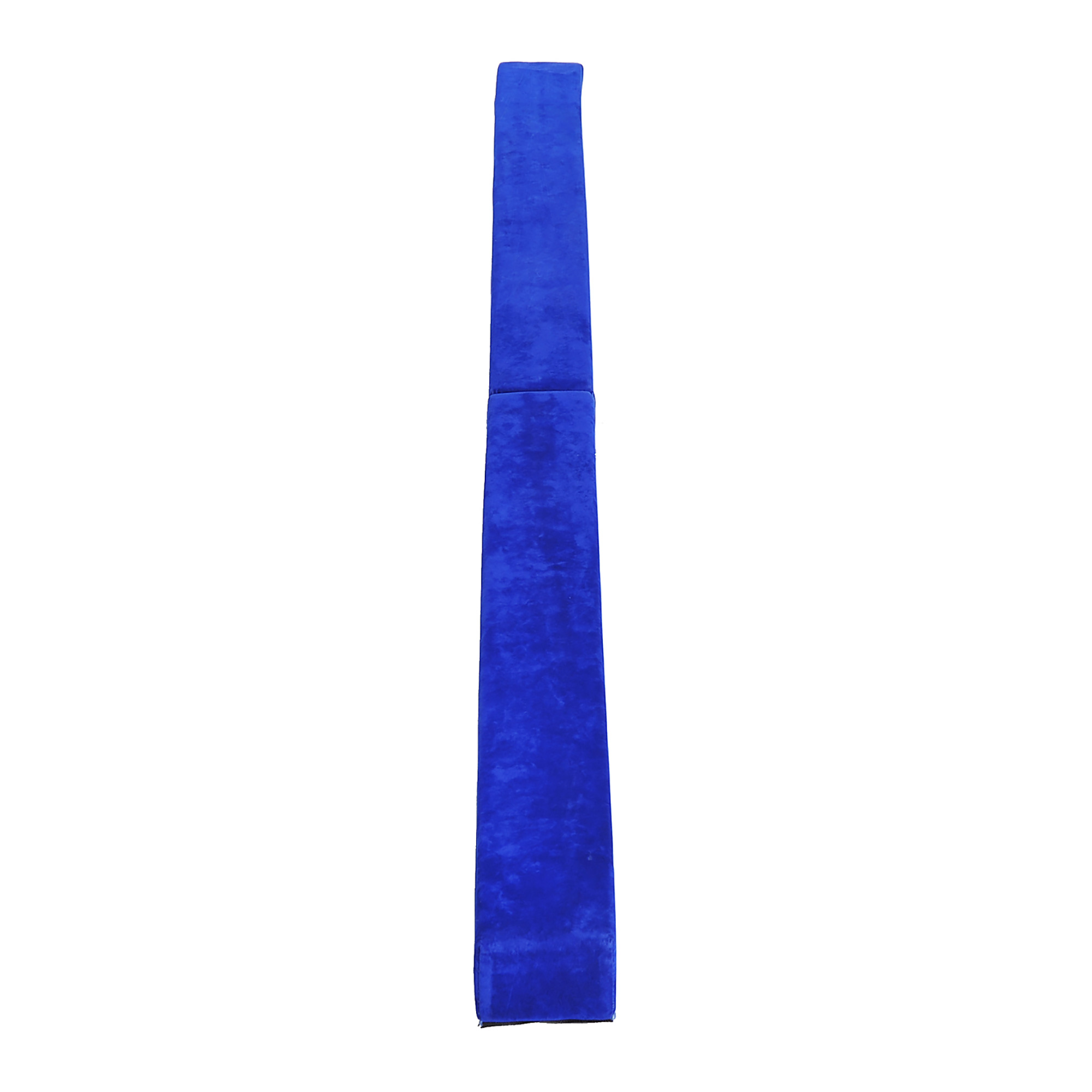 Rodillo de espuma azul largo. Es una sola pieza, con forma rectangular, y está sobre una superficie blanca.