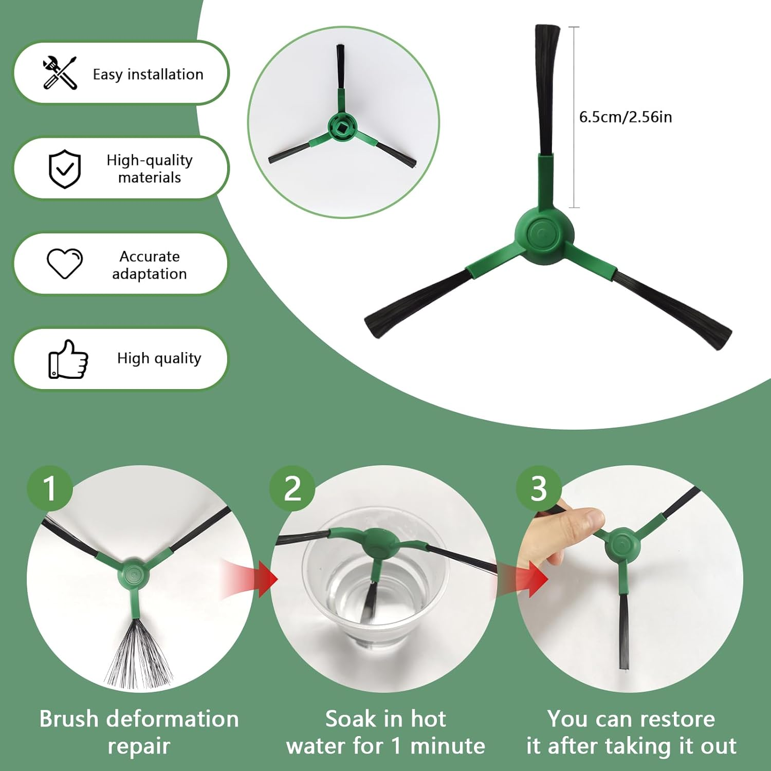 Szczotki do robota odkurzacza. Pokazano instrukcje jak je naprawić.