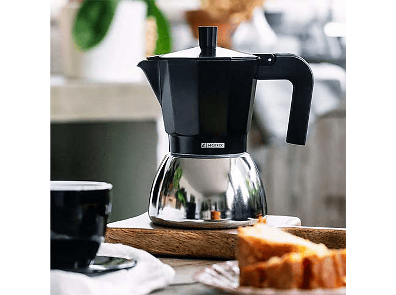 moka 。 Cafetera italiana | MONIX M863003, Aluminio, Acero inoxidable