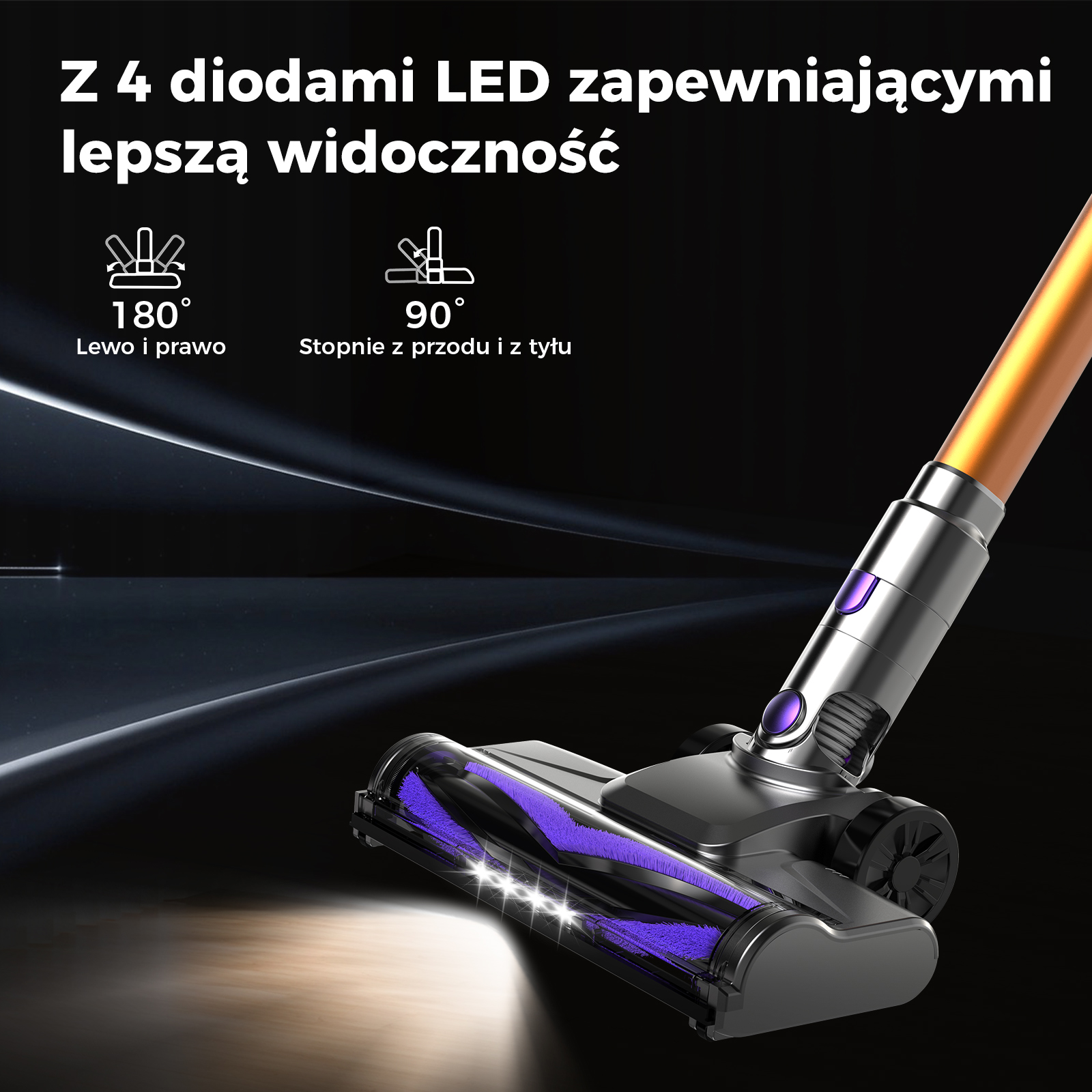 Odkurzacz bezprzewodowy YISORA S3P złoto | MediaMarkt