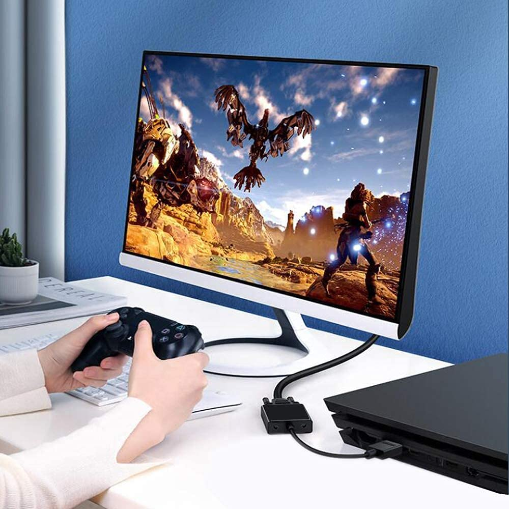Eine Person spielt ein Videospiel auf einem Monitor, der an eine Konsole angeschlossen ist.