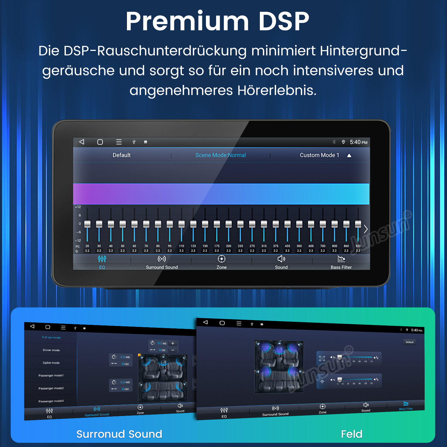 Wyświetlacz systemu audio. Na ekranie dostępne są dwie opcje wyświetlania.