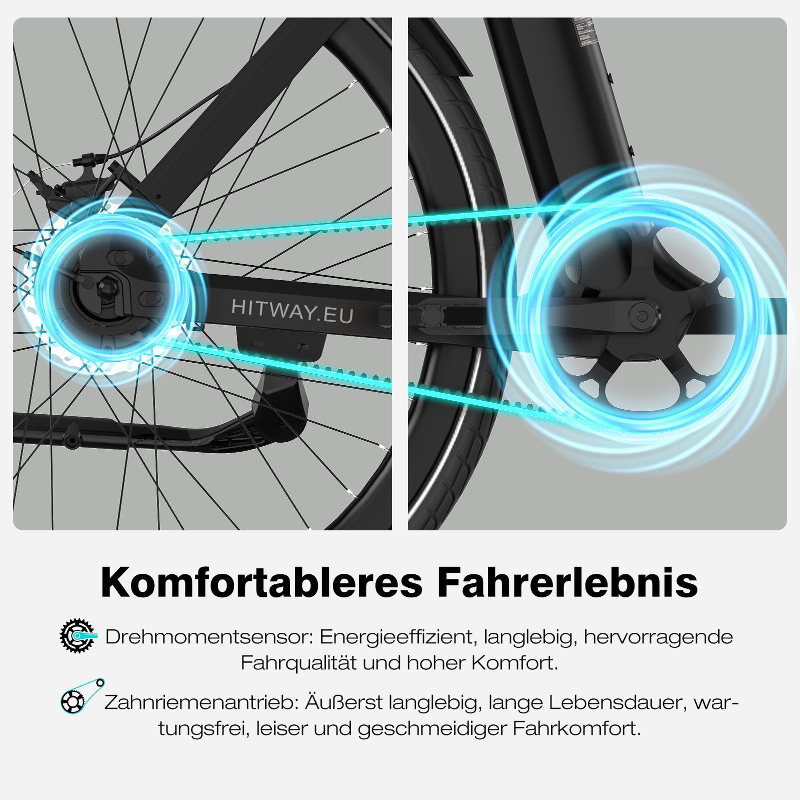 Nahaufnahme von Fahrradzahnrädern und Kette, blau beleuchtet.