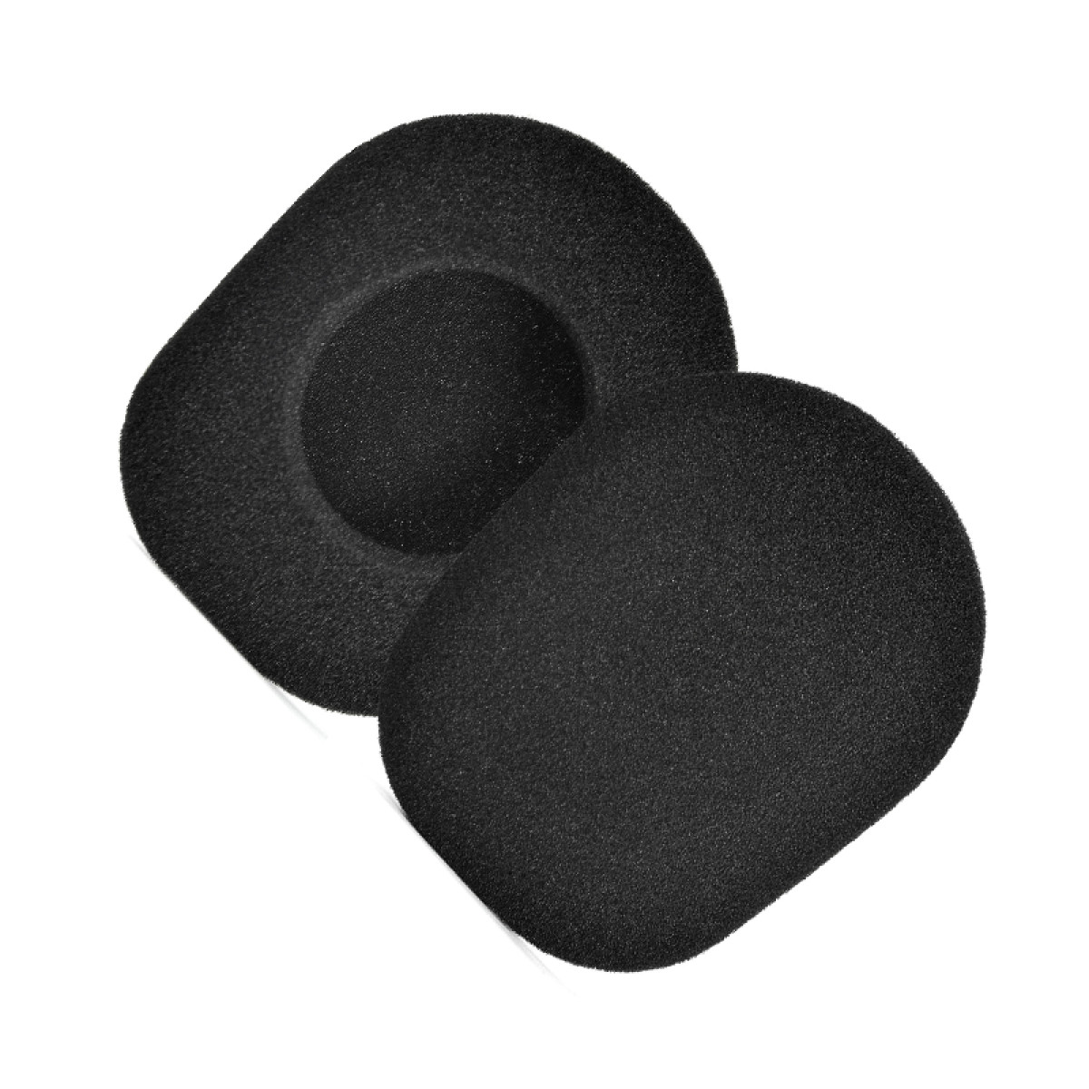 Due coperture per microfono nere. Una è una copertura completa, l'altra senza la copertura.