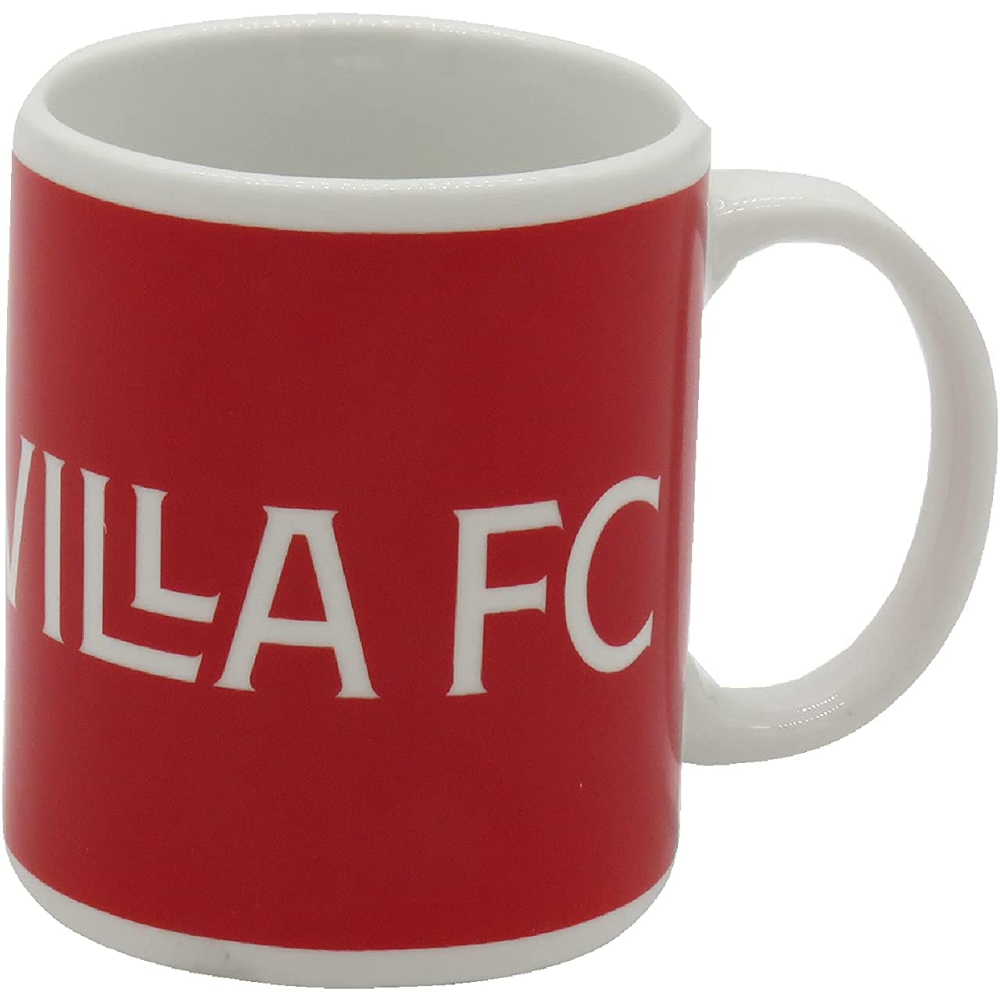 Taza roja con texto 'Sevilla FC' en blanco.