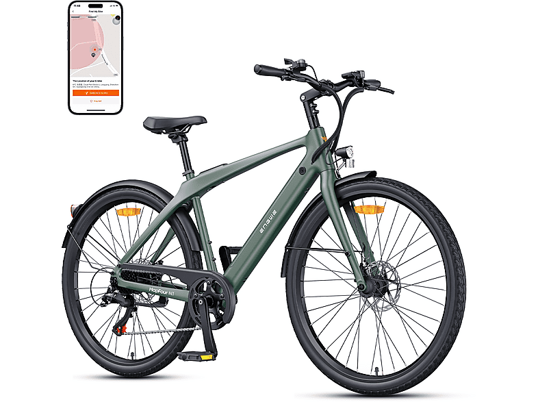 ENGWE N1 AIR Citybike (Laufradgröße: 27,5 Zoll, Unisex-Rad, Grün)