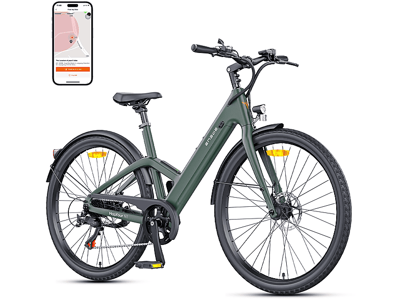 ENGWE N1 AIR ST Citybike (Laufradgröße: 27,5 Zoll, Unisex-Rad, Grün)