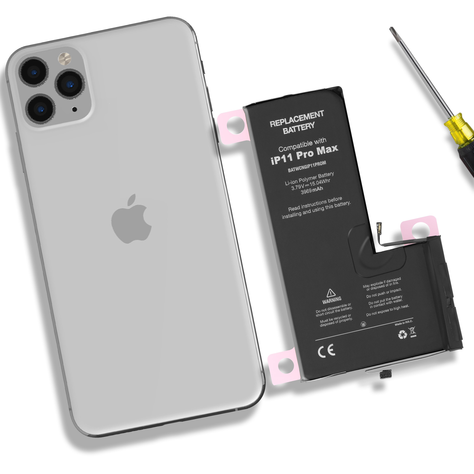 iPhone e sostituzione della batteria con un cacciavite.