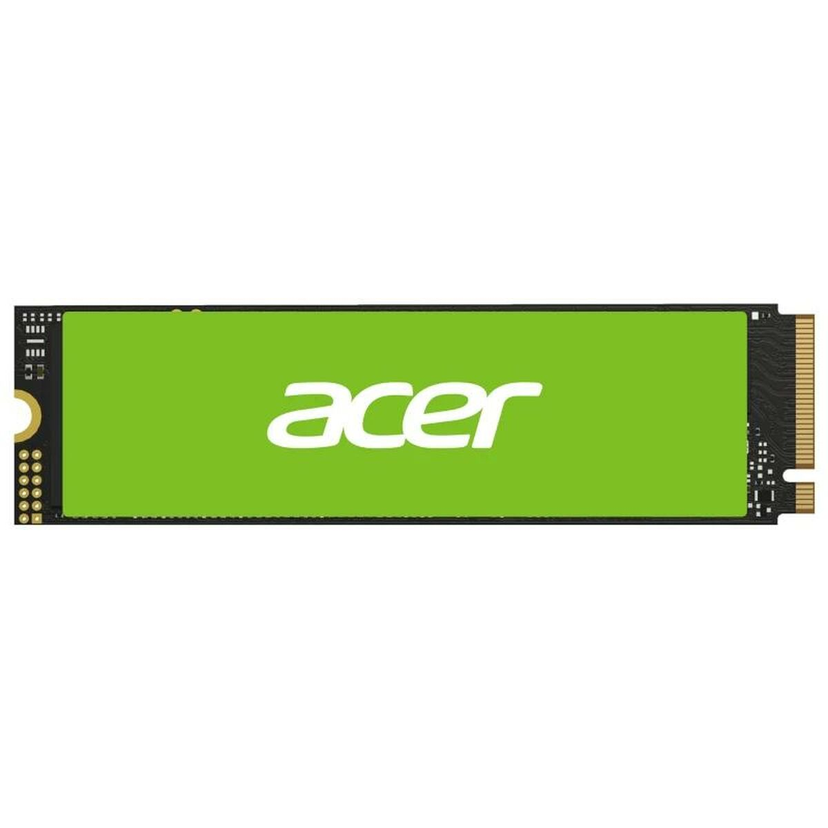 Zielony dysk SSD Acer z logo Acer. Dysk SSD ma kształt prostokąta.