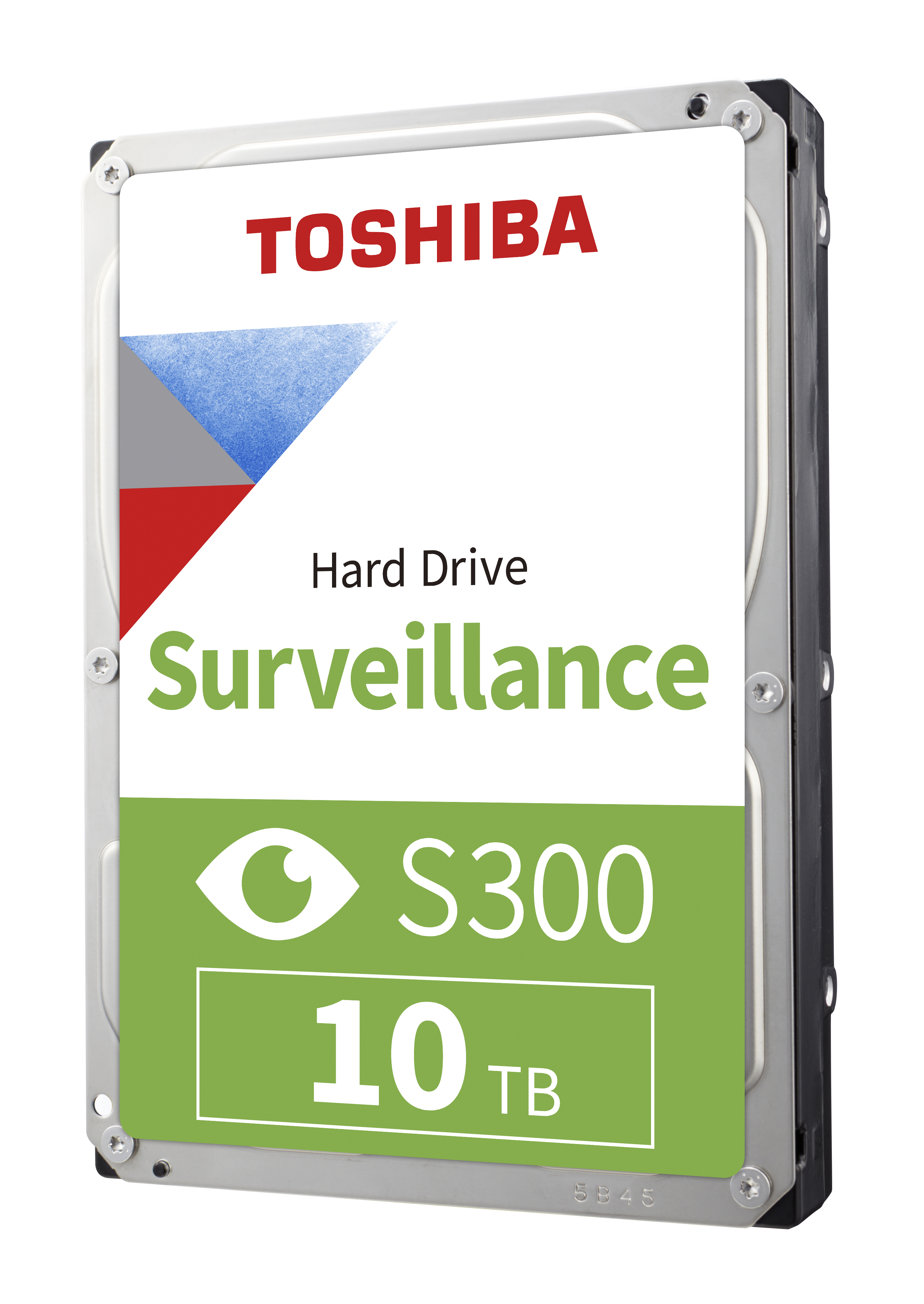 Disco rigido Toshiba con etichetta verde e testo bianco.