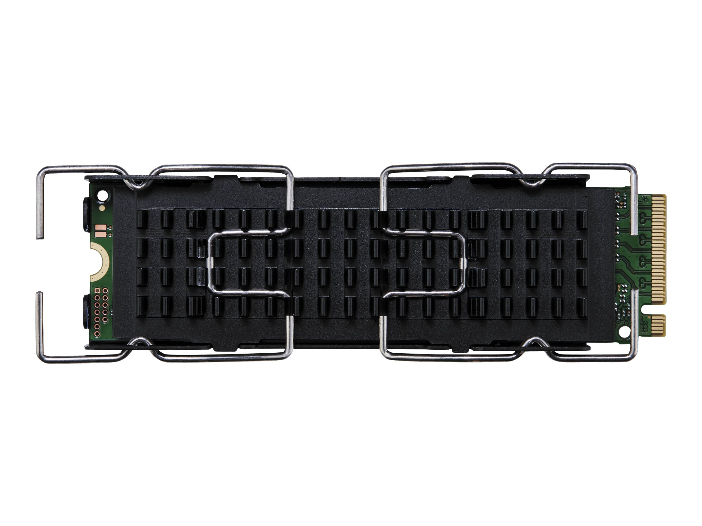 Radiator SSD na białym tle, metalowa konstrukcja.