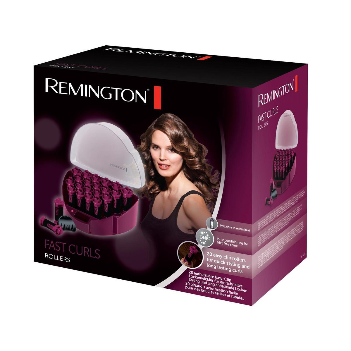 Scatola di bigodini Fast Curls con l'immagine di una donna.