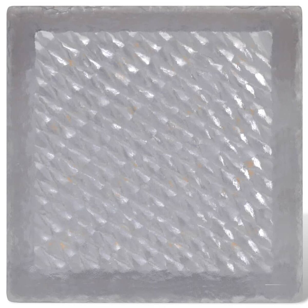 Blocco di vetro con superficie strutturata, trasparente, con luce.