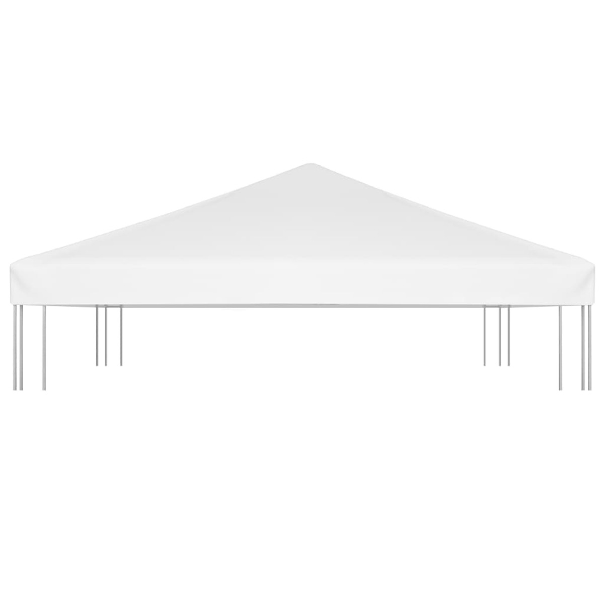 Tenda bianca con pali argentati.