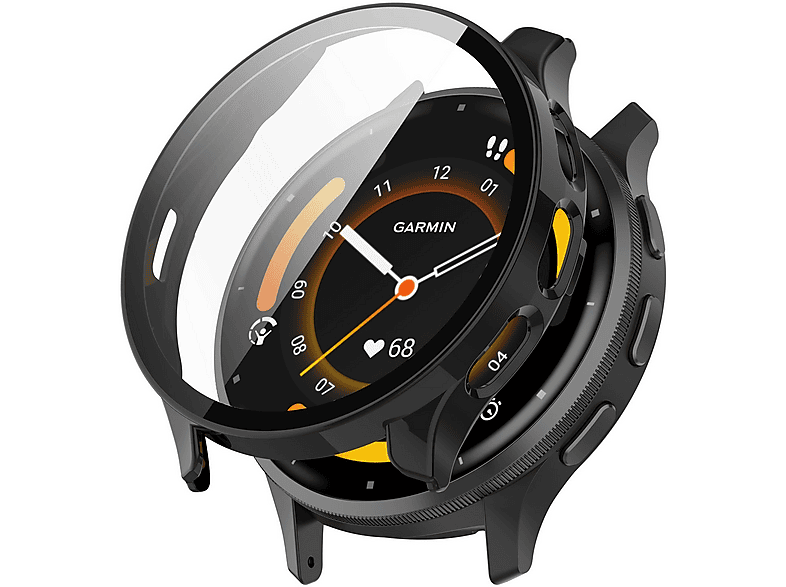 WIGENTO Shockproof Design Hülle + H9 Schutzglas Watch Schutz Hülle (für Garmin Venu 3)