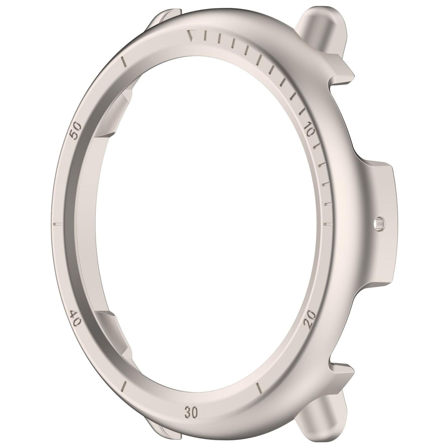 Ein metallischer Ring mit Zahlen wird gezeigt. Er hat Vertiefungen und einen geriffelten Rand.