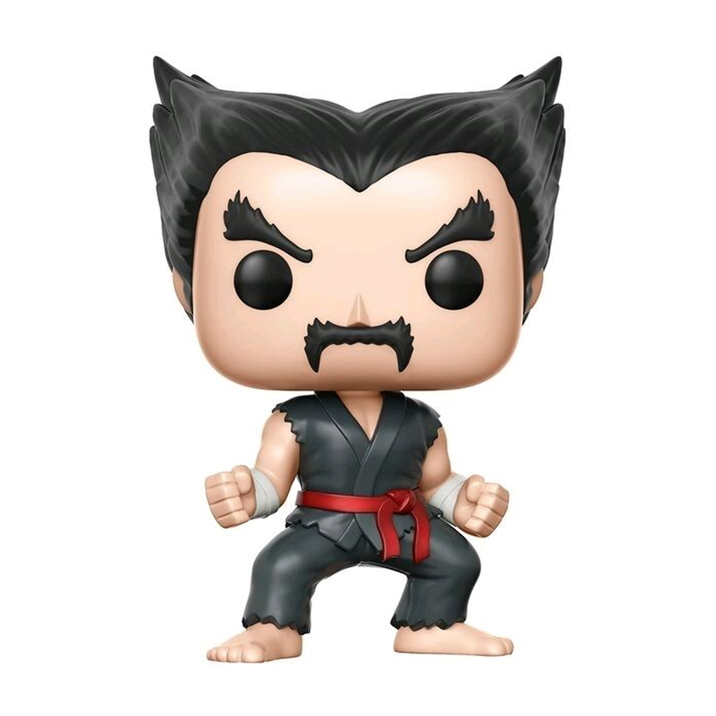 Figurka Funko Pop Ryu. Jest w pozycji bojowej, ubrany w czarne gi i ma surowy wyraz twarzy.
