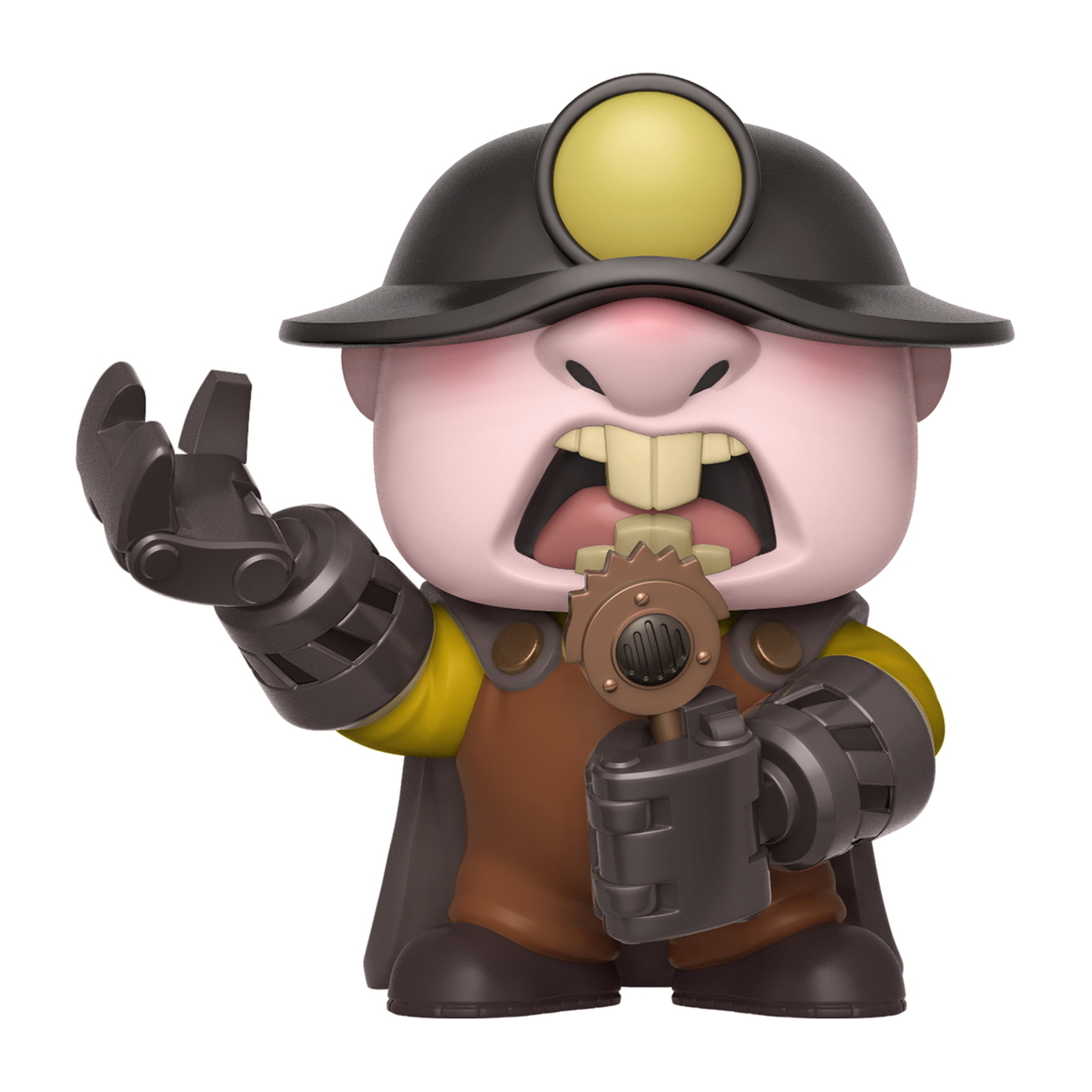 Underminer-Figur mit Helm, hält ein Werkzeug, trägt ein braun-gelbes Outfit.