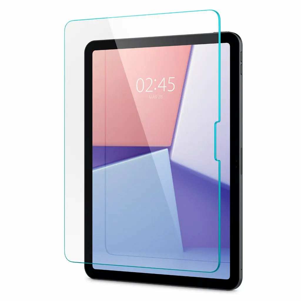 Tablette avec protecteur d'écran. Le protecteur d'écran est transparent.