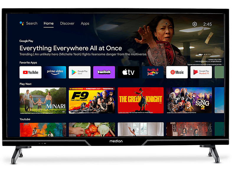 MEDION P8242500 (MD824100) LED TV (Flat, 24 Zoll / 59,8 cm, HD)