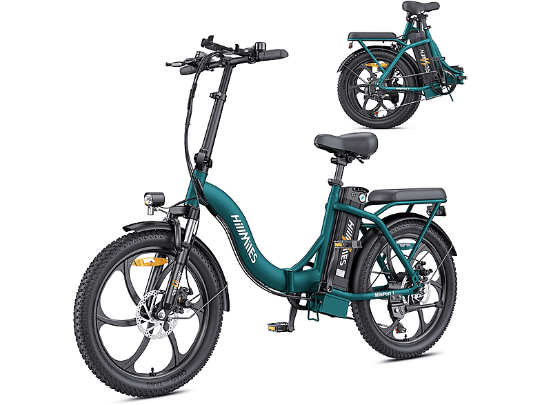 HILLMILES Mileport Kompakt-/Faltrad (Laufradgröße: 20 Zoll, Unisex-Rad, Grün)