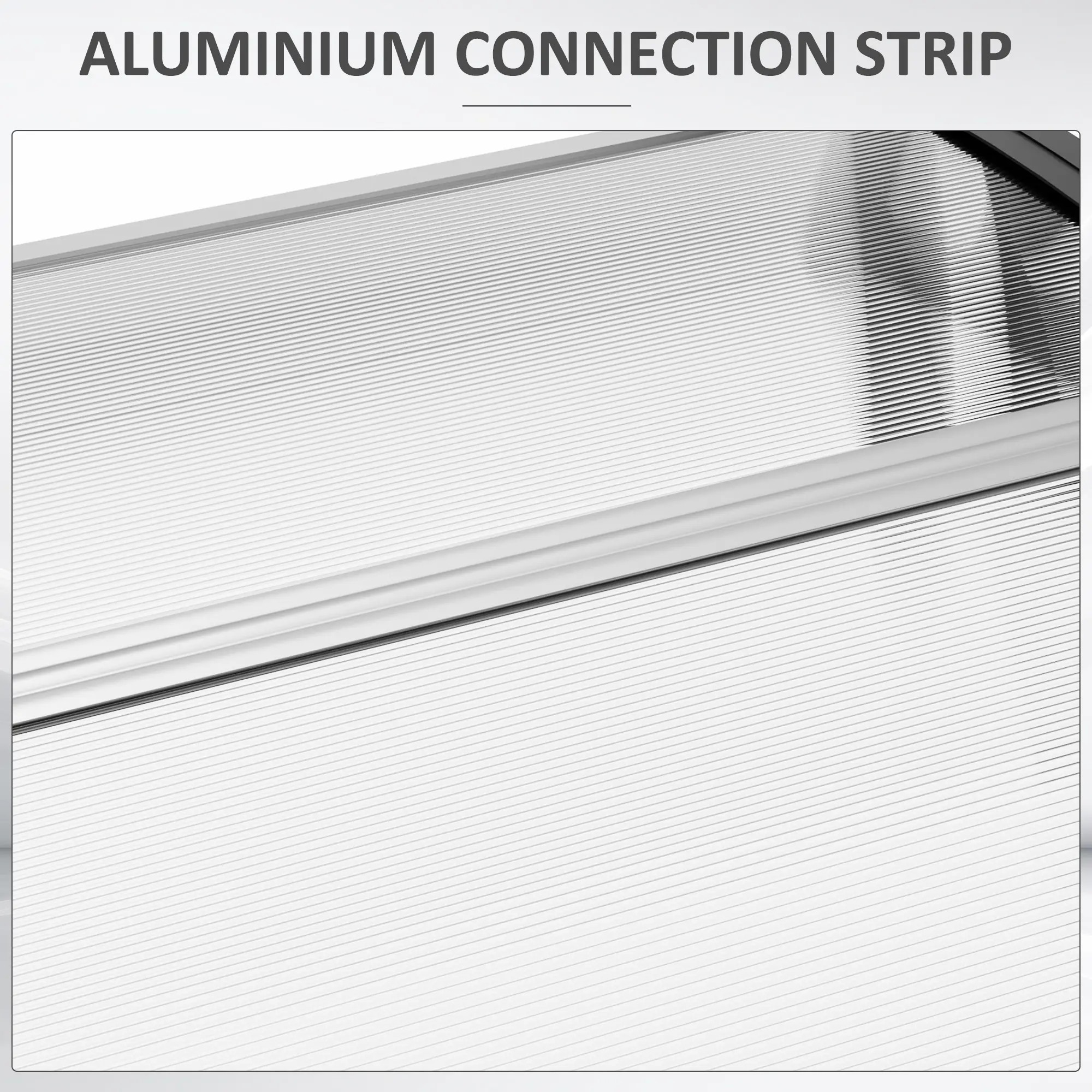 Nahaufnahme eines Aluminium-Verbindungsstreifens. Der Streifen ist silberfarben und hat horizontale Linien.