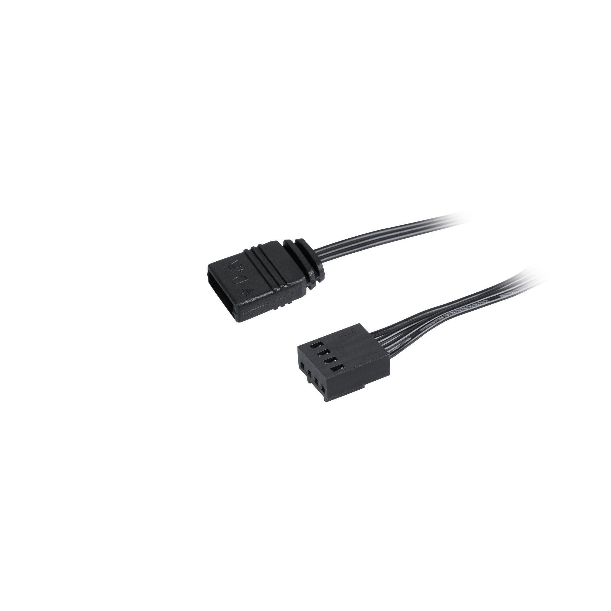 Czarne kable złączeniowe na białym tle, widoczne dwa złącza.