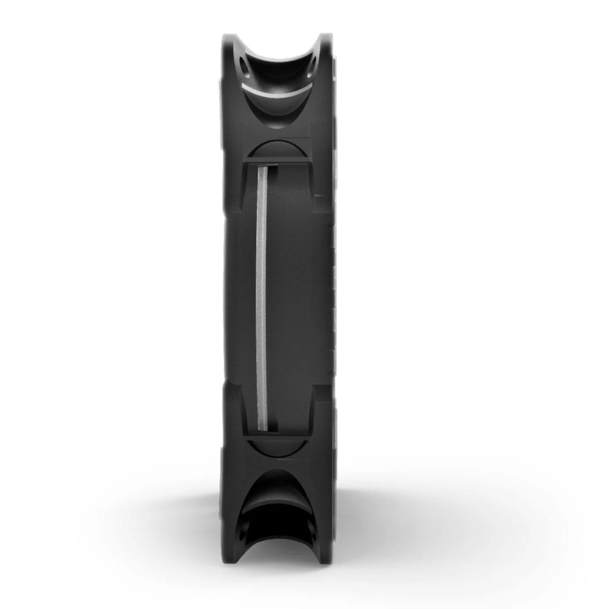 Czarny wentylator, odizolowany. Wentylator ma prostokątny kształt.