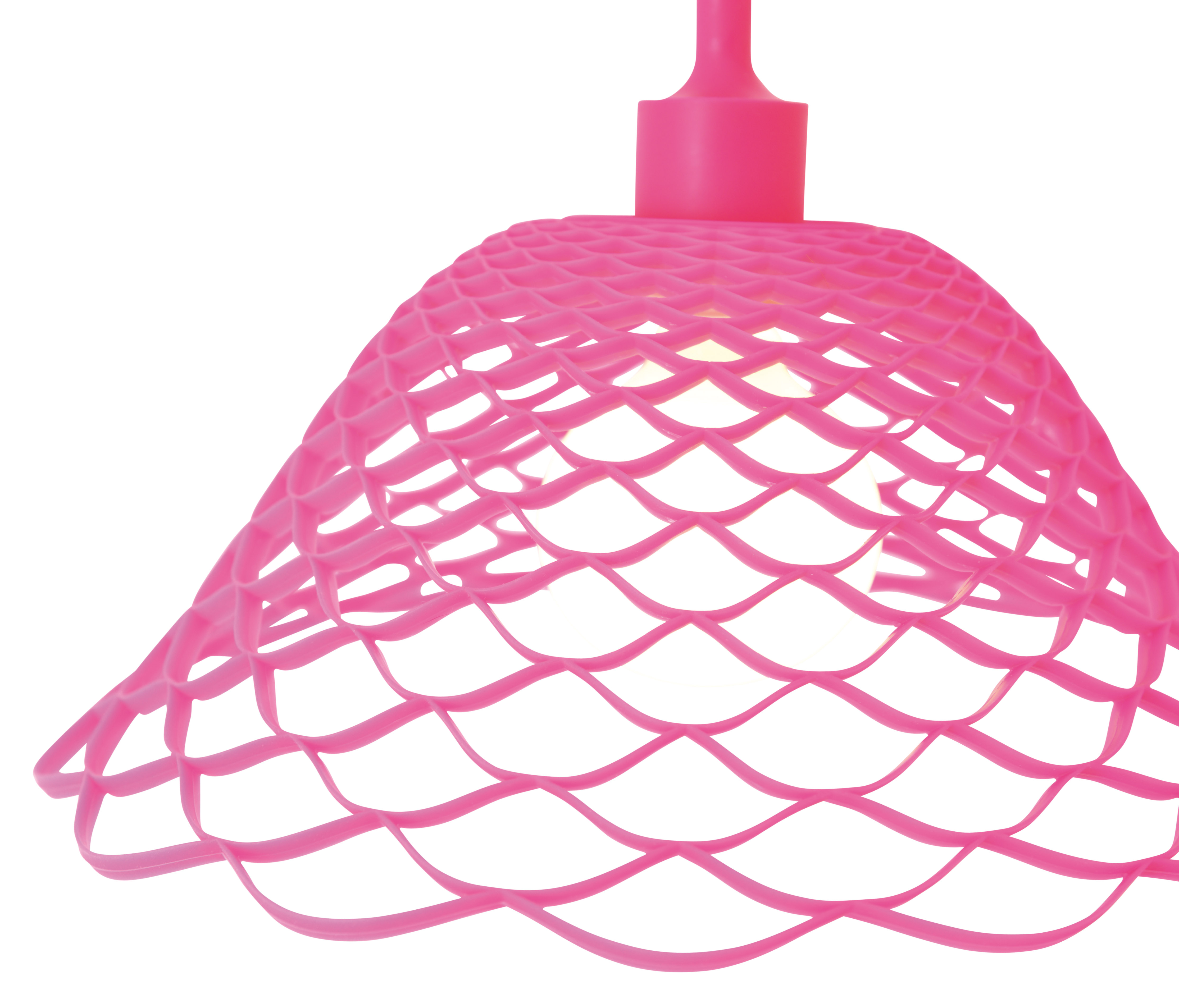 Nahaufnahme des rosa Lampenschirms.