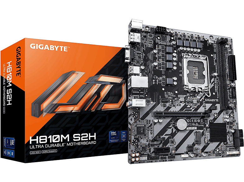 GIGABYTE H810M S2H 6400 MHz M.2 DP HDMI 1G LAN Micro-Soket 1851 H810 DDR5 Micro-ATX Anakart