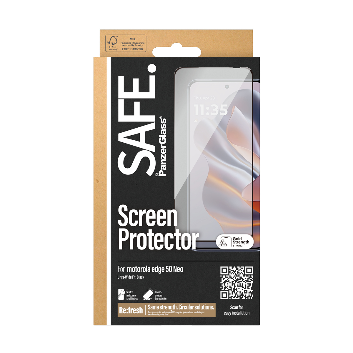 Confezione per una protezione schermo per Motorola edge 50 Neo.