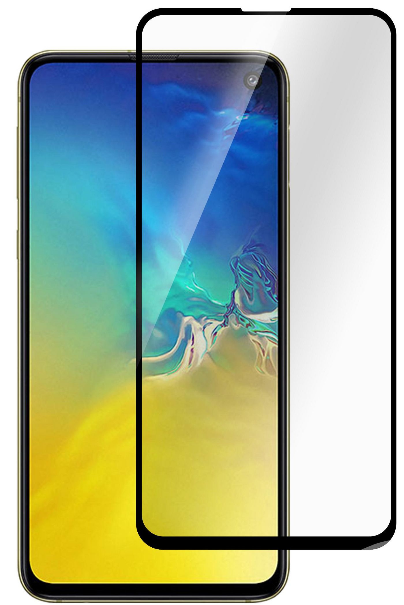 Uno smartphone con protezione schermo accanto.