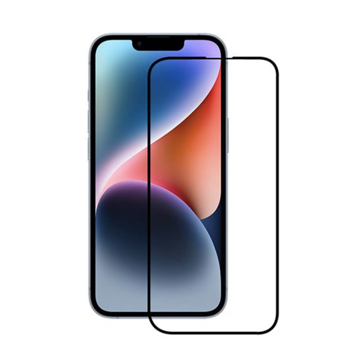 Smartphone con protezione schermo. La protezione è separata dal telefono.